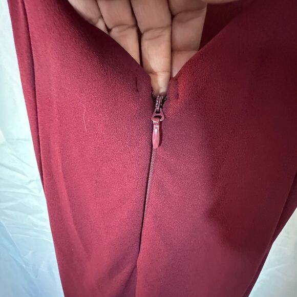 Lulu's Halter Top Style Neck Gown Slice Of Joy Burgundy Maxi - Picture 9 of 12